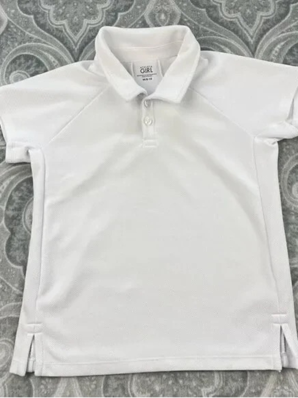 Girls' White Short Sleeve Polo - Active USA